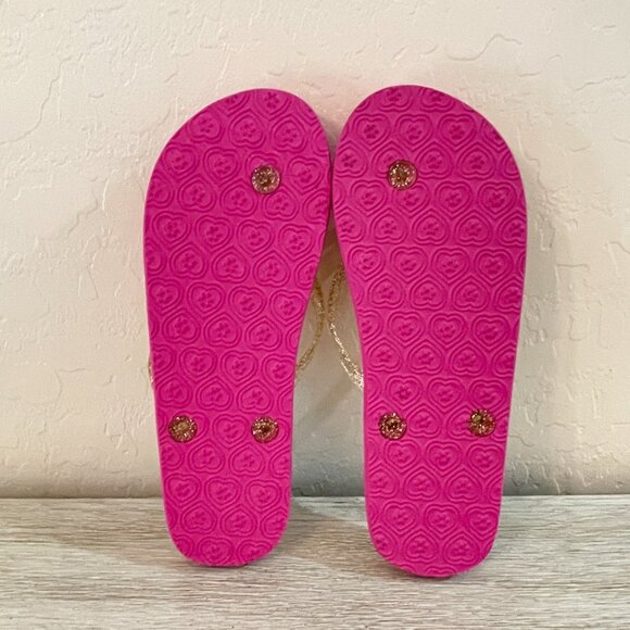 New The Children's Place Flip Flop Sandals Foil Metallic Gold Pineapple 5/6 - Picture 7 of 9